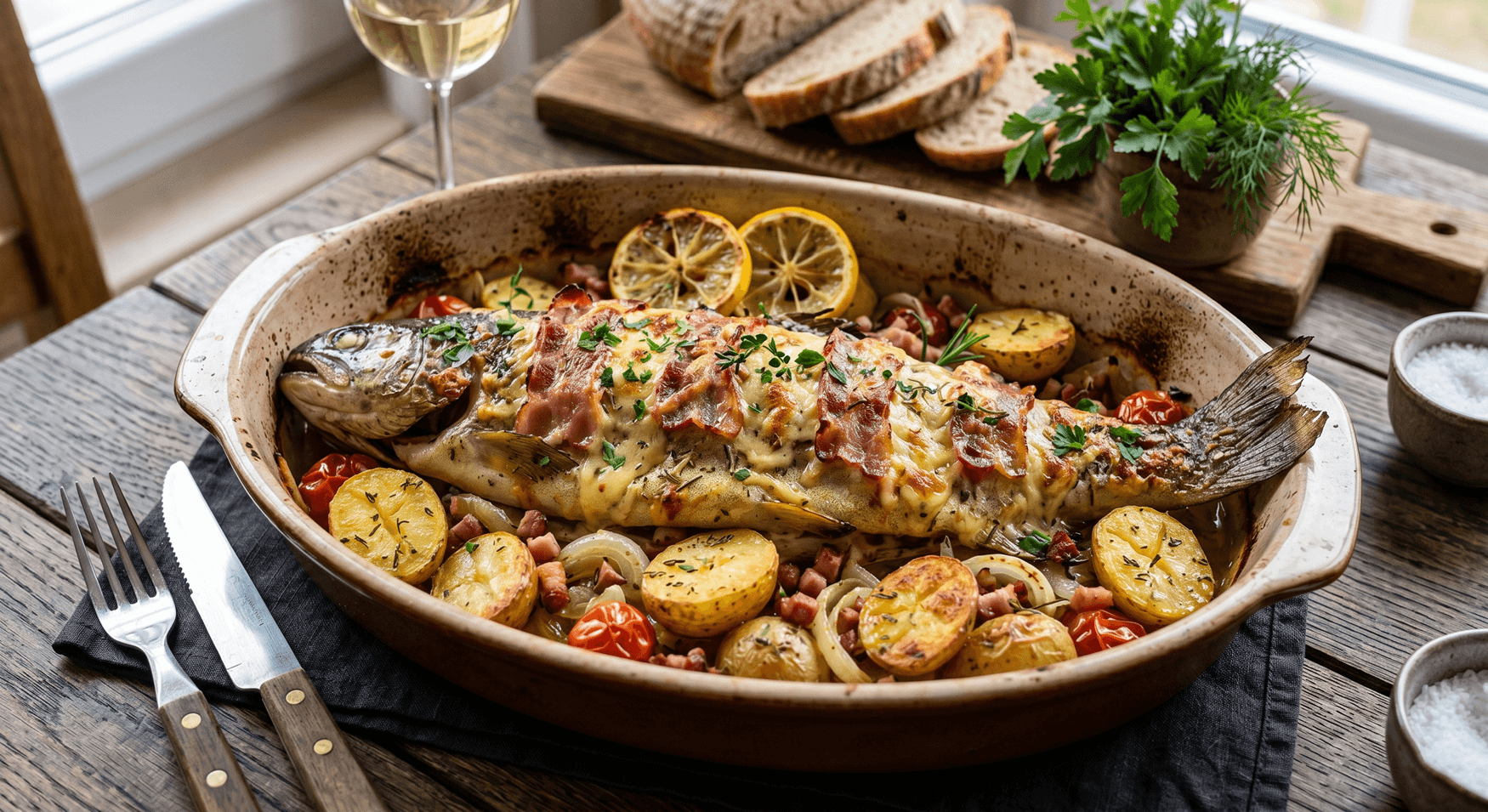 Práve si prezeráte Grófkine pstruhy so slaninkou a roztopeným syrom